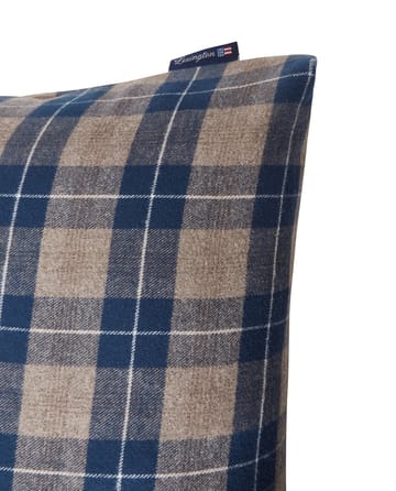 Checked Flannel kussensloop 50x60 cm - Denim blue-beige - Lexington