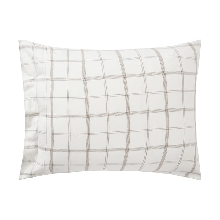 Checked Flannel kussensloop 50x60 cm, White-brown Lexington