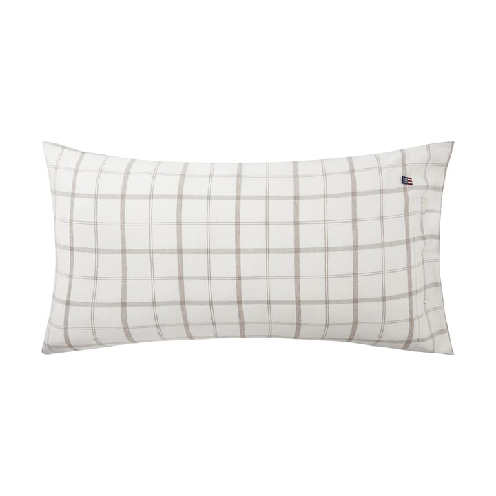 Checked Flannel kussensloop 50x90 cm, White-brown Lexington