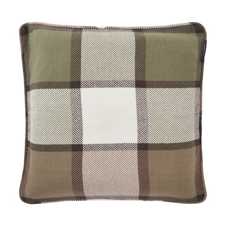 Checked heavy twill kussenhoes 50x50 cm, Olive Lexington