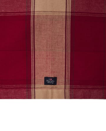 Checked linen-cotton loper 50x250 cm - Rood-beige - Lexington