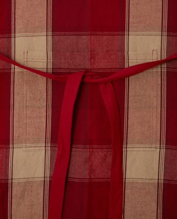 Checked linen-cotton schort 80x105 cm - Rood-beige - Lexington