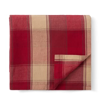 Checked linen-cotton tafelkleed 150x250 cm - Rood-beige - Lexington