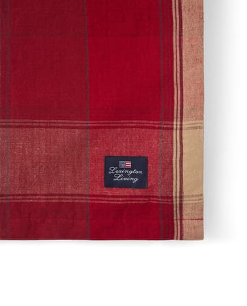 Checked linen-cotton tafelkleed 150x250 cm - Rood-beige - Lexington