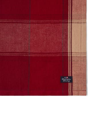 Checked linen-cotton tafelkleed servet 50x50 cm - Rood-beige - Lexington