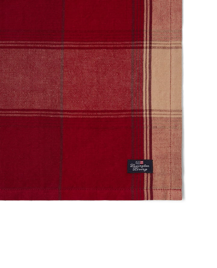 Checked linen-cotton tafelkleed servet 50x50 cm, Rood-beige Lexington