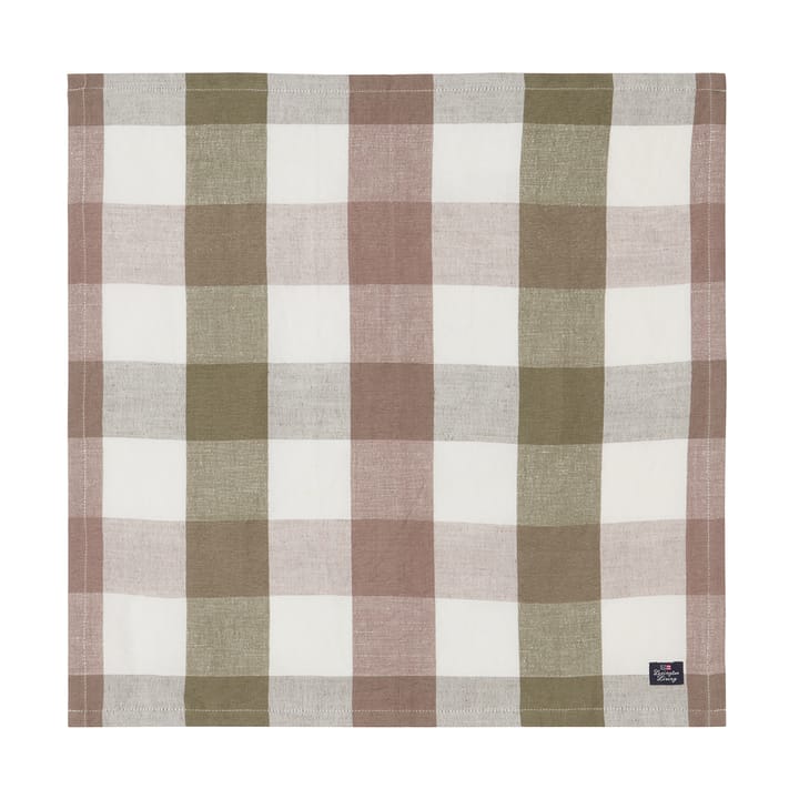 Checked Linen/Cotton stoffen servet 50x50 cm - Olive - Lexington