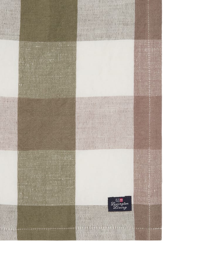 Checked Linen/Cotton stoffen servet 50x50 cm, Olive Lexington