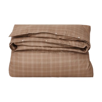 Checked Pin Point Oxford dekbedovertrek 150x210 cm - Brown - Lexington