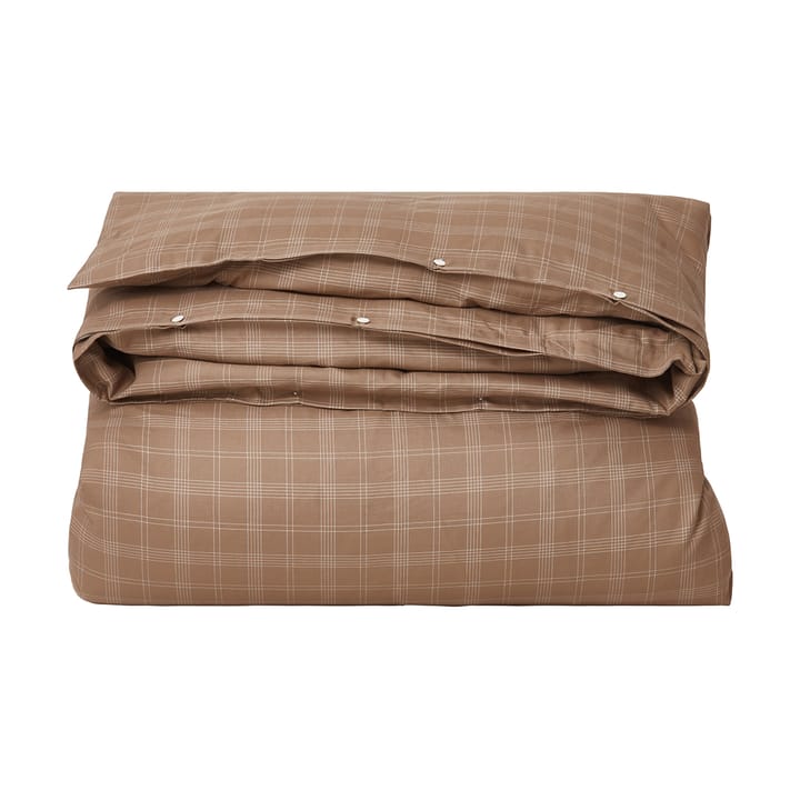 Checked Pin Point Oxford dekbedovertrek 150x210 cm, Brown Lexington