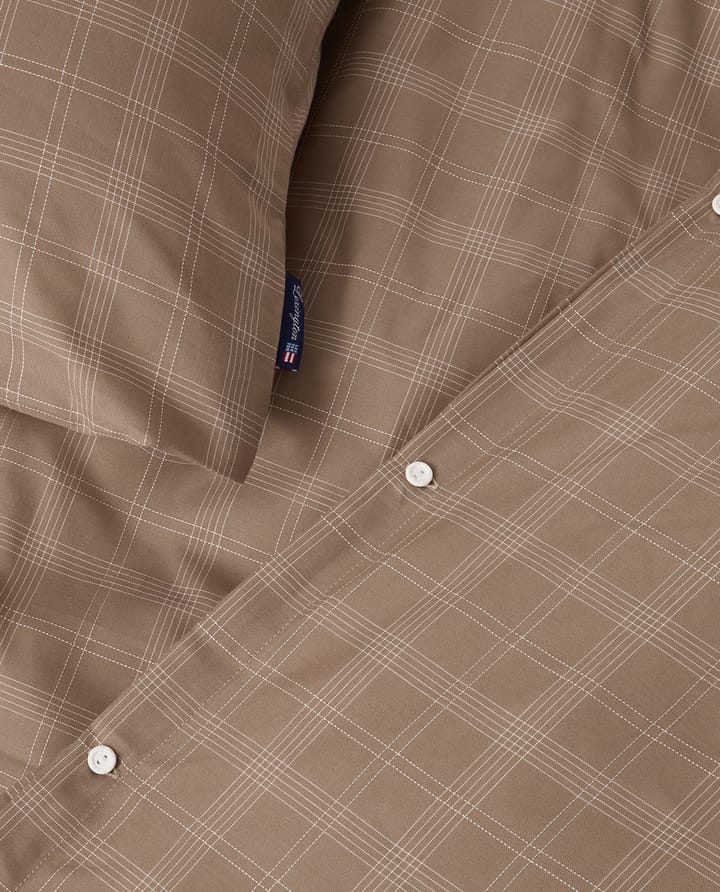 Checked Pin Point Oxford dekbedovertrek 150x210 cm, Brown Lexington