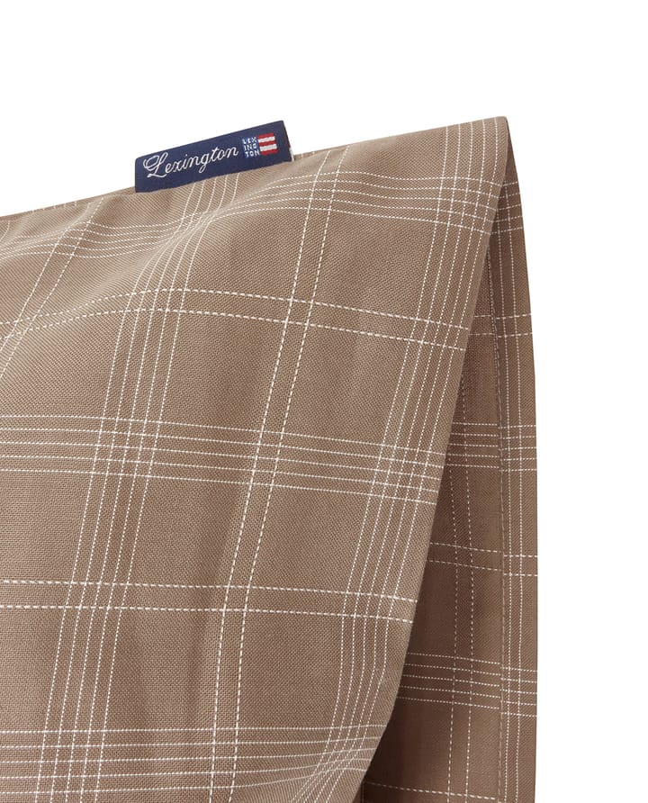 Checked Pin Point Oxford kussensloop 50x90 cm, Brown Lexington