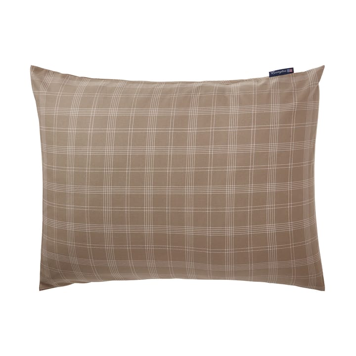 Checked Pinpoint Oxford kussensloop 50x60 cm, Brown Lexington