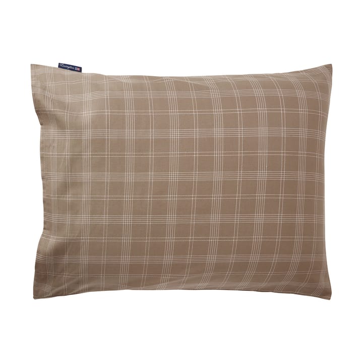 Checked Pinpoint Oxford kussensloop 50x60 cm, Brown Lexington