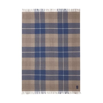 Checked Recycled Wool plaid 130x170 cm - Denim blue-beige - Lexington