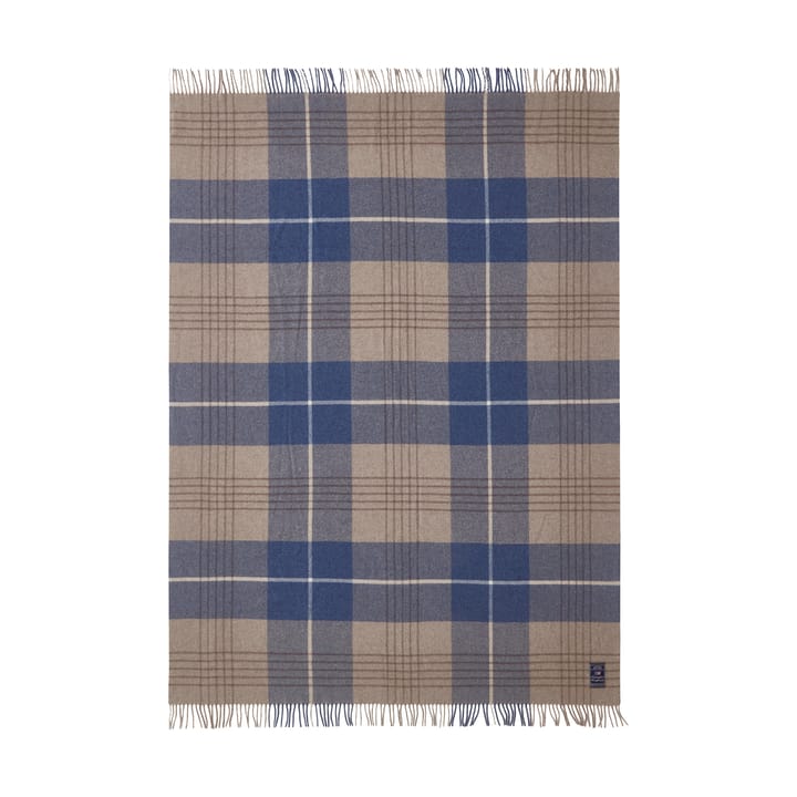 Checked Recycled Wool plaid 130x170 cm, Denim blue-beige Lexington