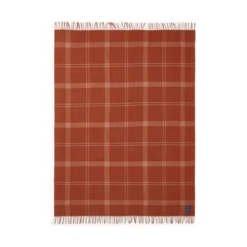 Checked Recycled Wool plaid 130x170 cm - Rust-white - Lexington