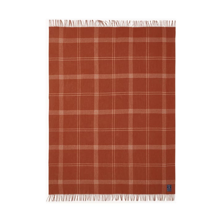 Checked Recycled Wool plaid 130x170 cm, Rust-white Lexington