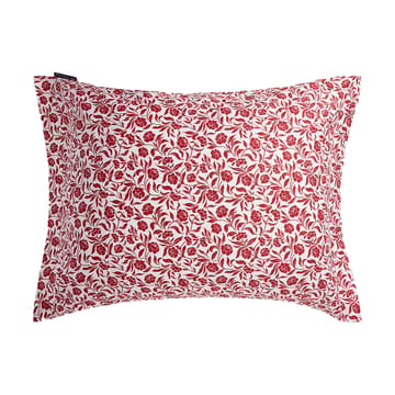 Flower printed cotton sateen kussensloop 50x60 cm - Wit-rood - Lexington