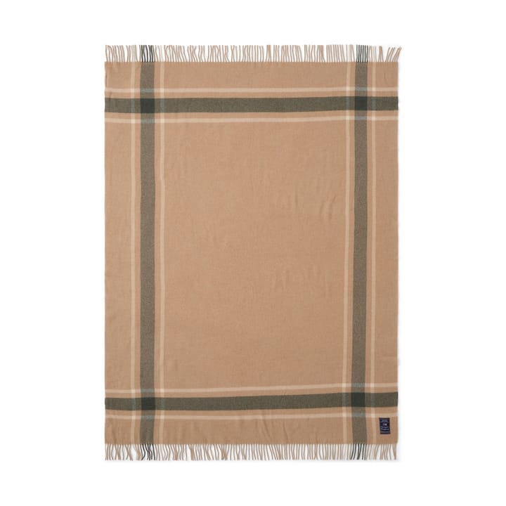 Frame checked recycled plaid 130x170 cm, Beige-groen Lexington