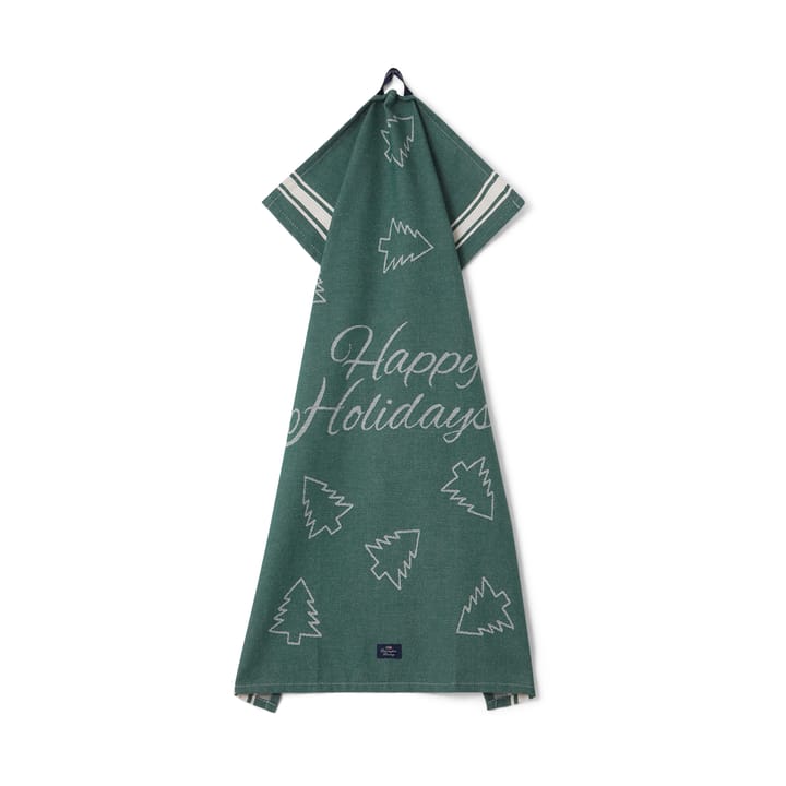 Happy Holidays theedoek 50x70 cm - Groen - Lexington