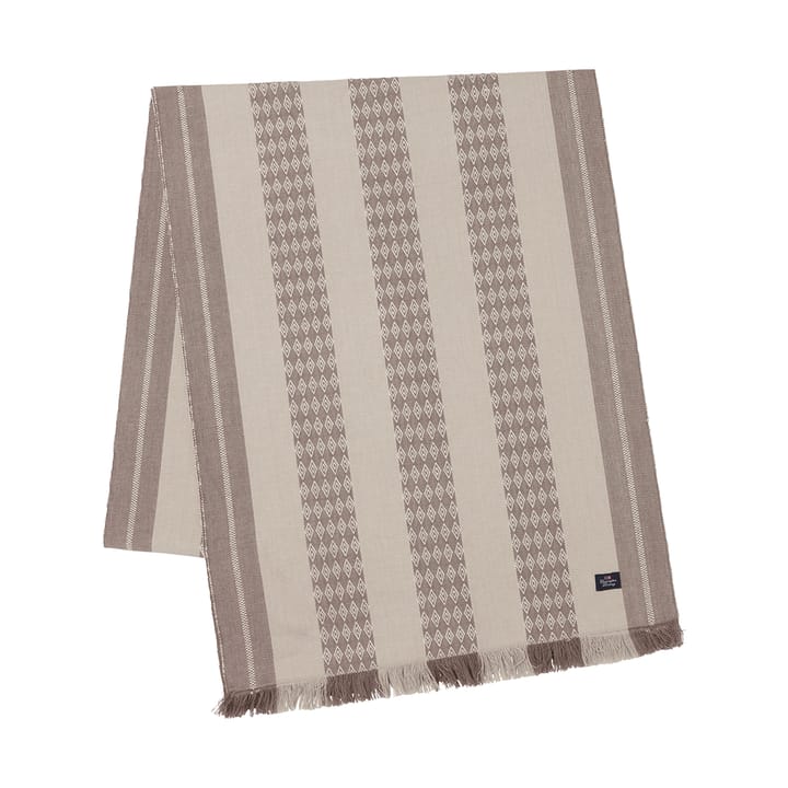 Jacquard Striped tafelloper 50x250 cm - Beige - Lexington