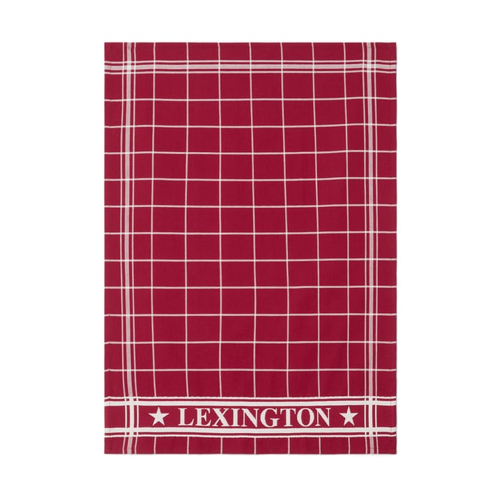 Lexington checked  theedoek 50x70 cm, Rood-wit Lexington