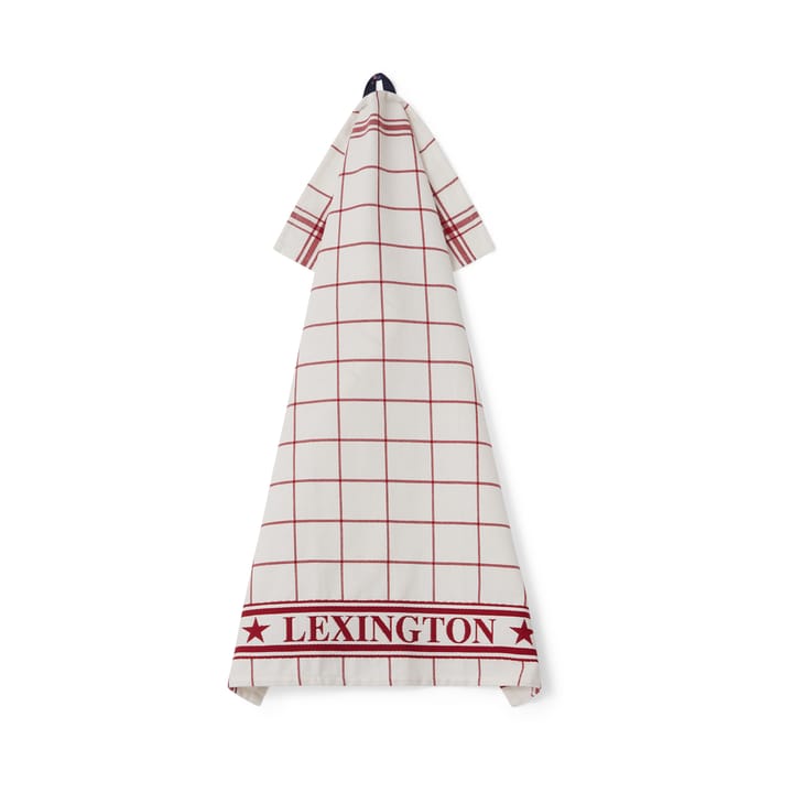 Lexington checked  theedoek 50x70 cm, Wit-rood Lexington