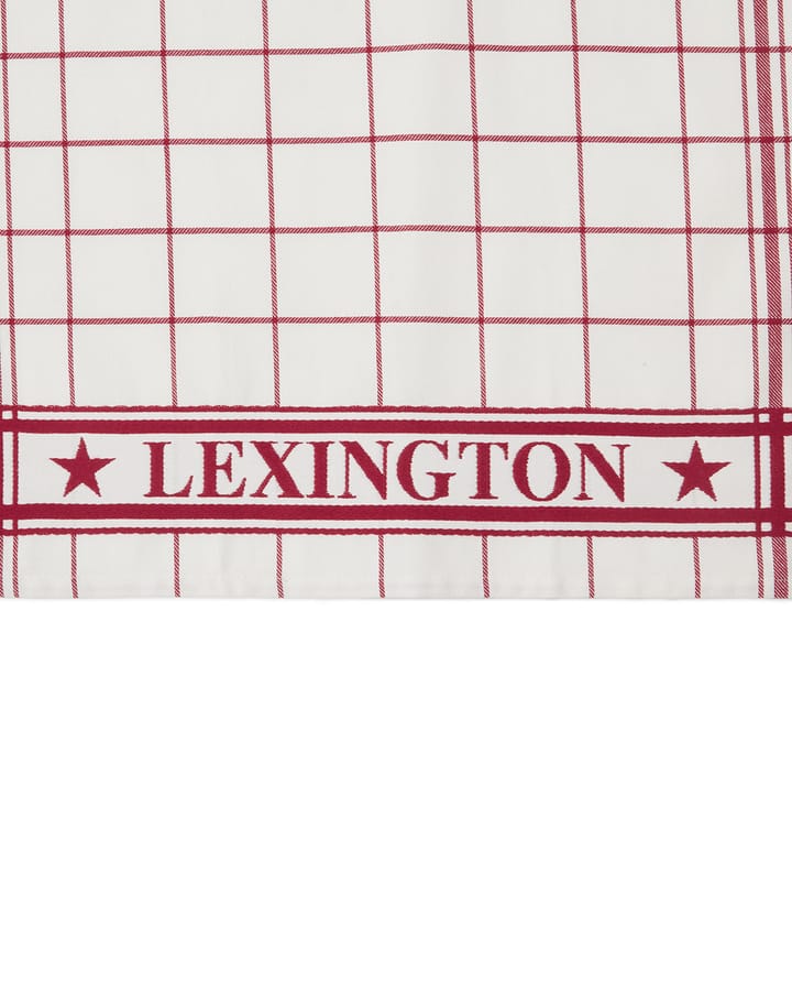 Lexington checked  theedoek 50x70 cm, Wit-rood Lexington