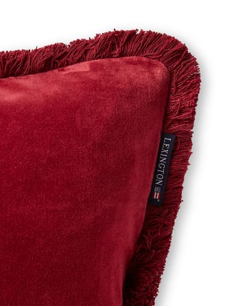 Organic cotton velvet fringe kussenhoes  50x50 cm - Rood - Lexington