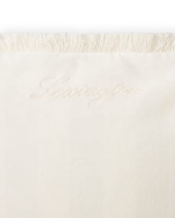 Organic cotton velvet fringe kussenhoes  50x50 cm - Wit - Lexington