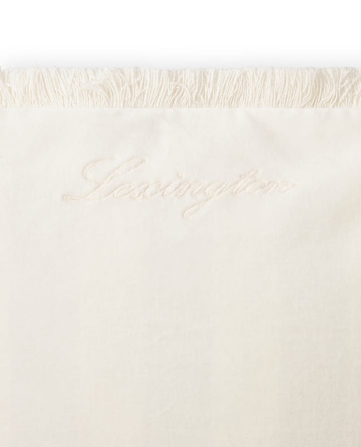 Organic cotton velvet fringe kussenhoes  50x50 cm, Wit Lexington