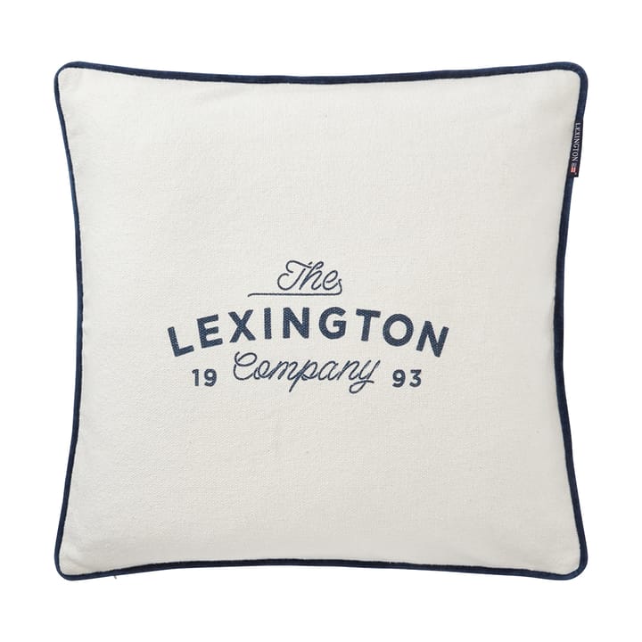 Printed Logo Recycled Cotton kussenhoes 50x50 cm - White - Lexington