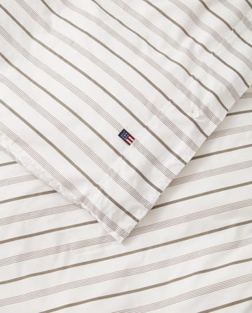 Striped Cotton Poplin dekbedovertrek 150x210 cm - White - Lexington