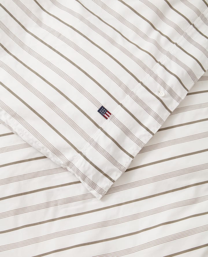 Striped Cotton Poplin dekbedovertrek 150x210 cm, White Lexington