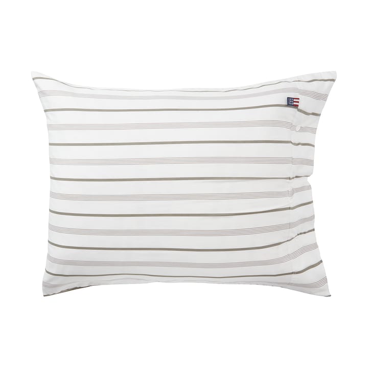 Striped Cotton Poplin kussensloop 50x60 cm, White Lexington