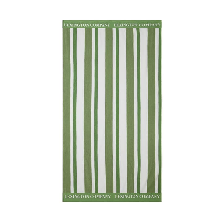 Striped Cotton Terry strandhanddoek 100x180 cm, Green Lexington