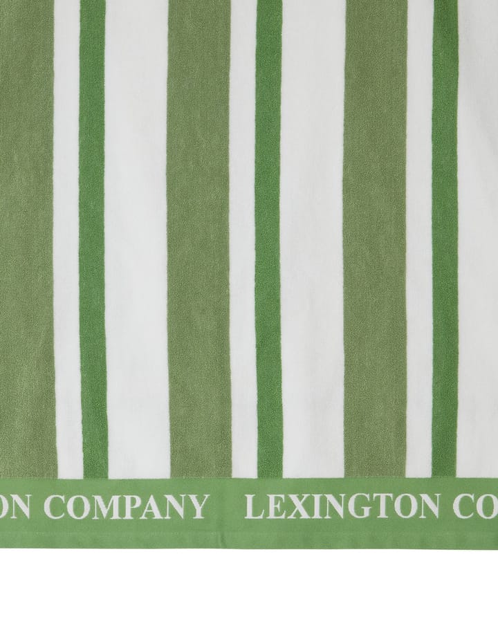 Striped Cotton Terry strandhanddoek 100x180 cm, Green Lexington