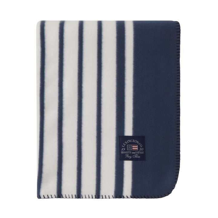 Striped Recycled Polyester fleece deken 130x170 cm, Navy Lexington