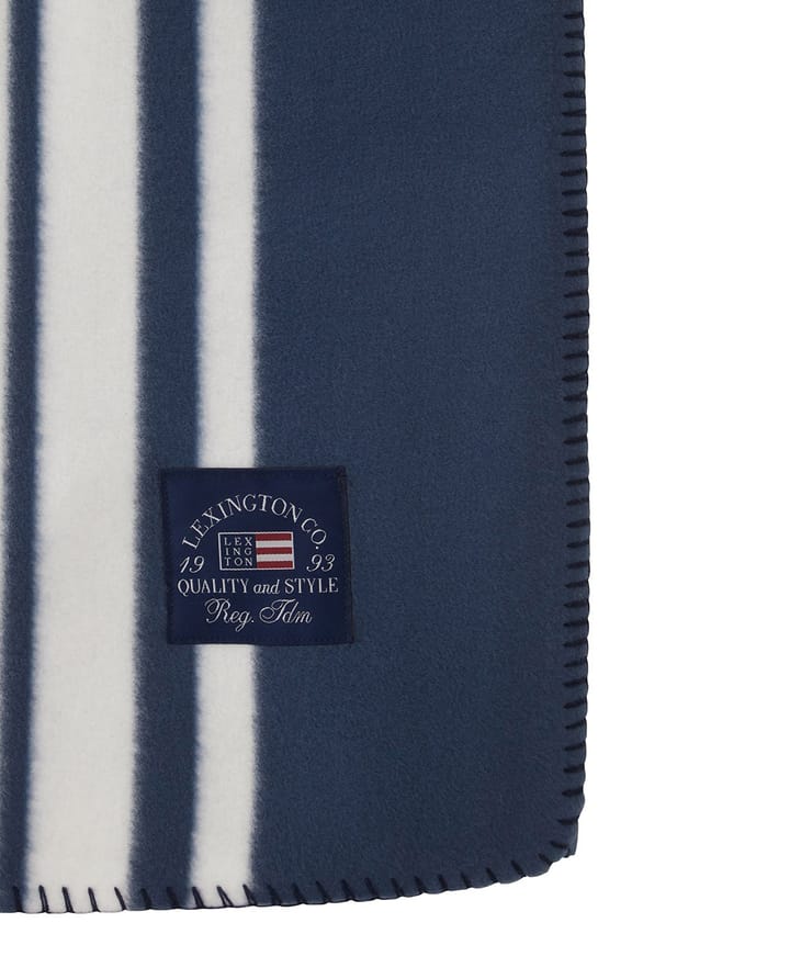 Striped Recycled Polyester fleece deken 130x170 cm, Navy Lexington