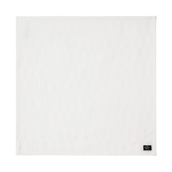 White jacquard cotton servet 50x50 cm, Wit Lexington