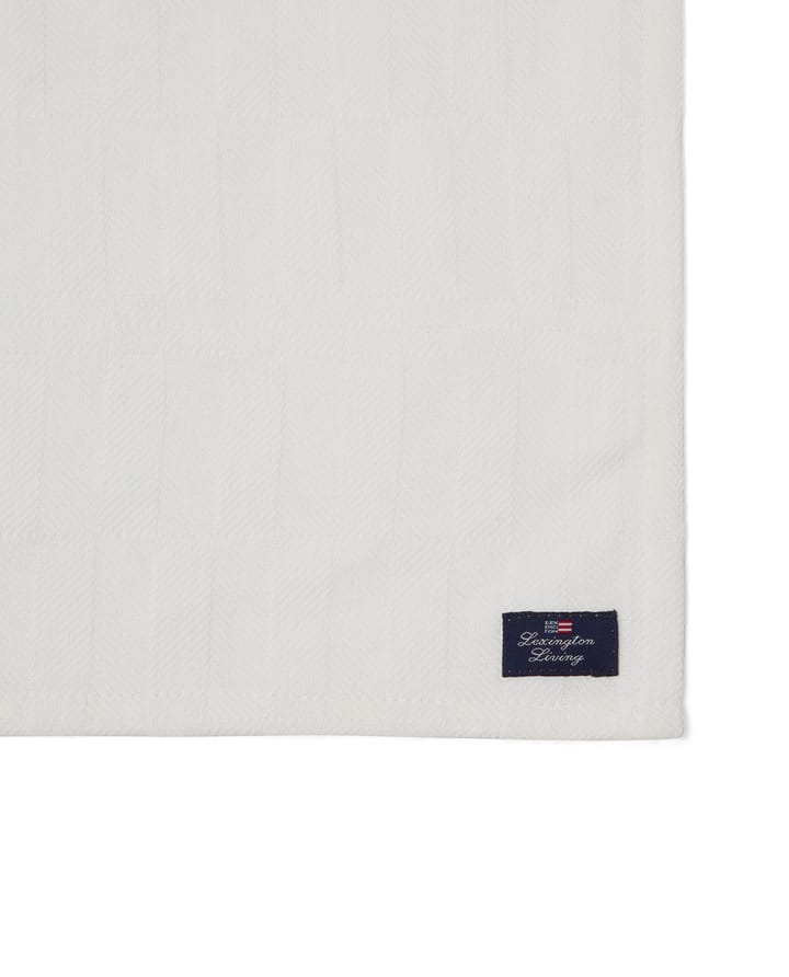 White jacquard cotton servet 50x50 cm, Wit Lexington