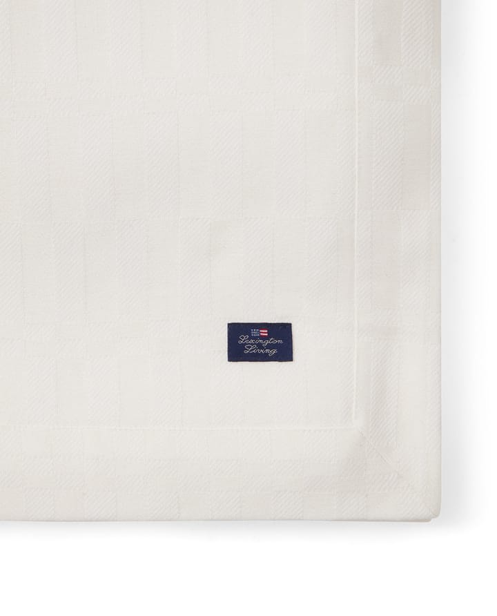 White jacquard cotton tafelkleed 150x250 cm, Wit Lexington