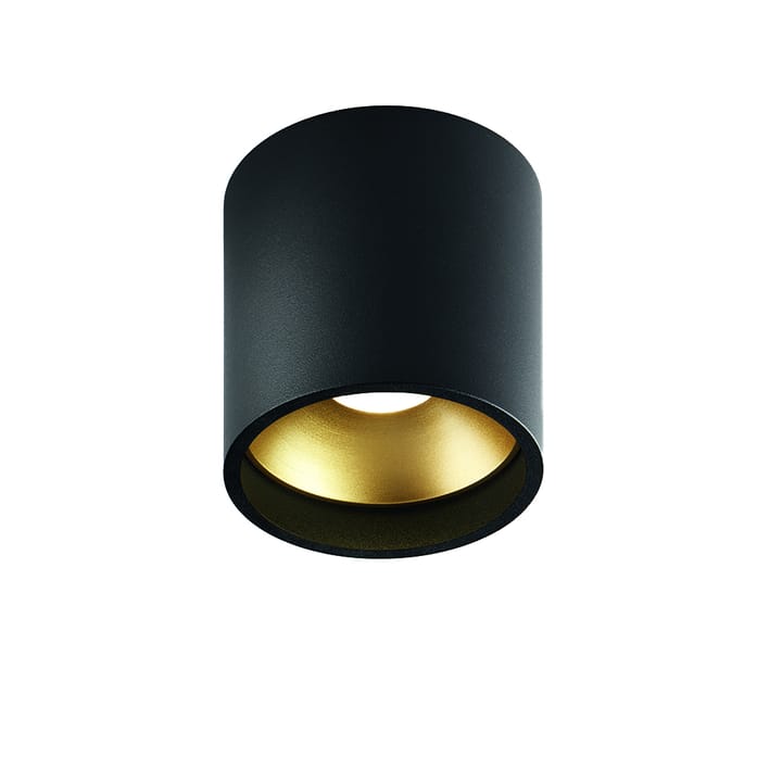 Solo Round spotlight, black/gold, 3000 kelvin Light-Point