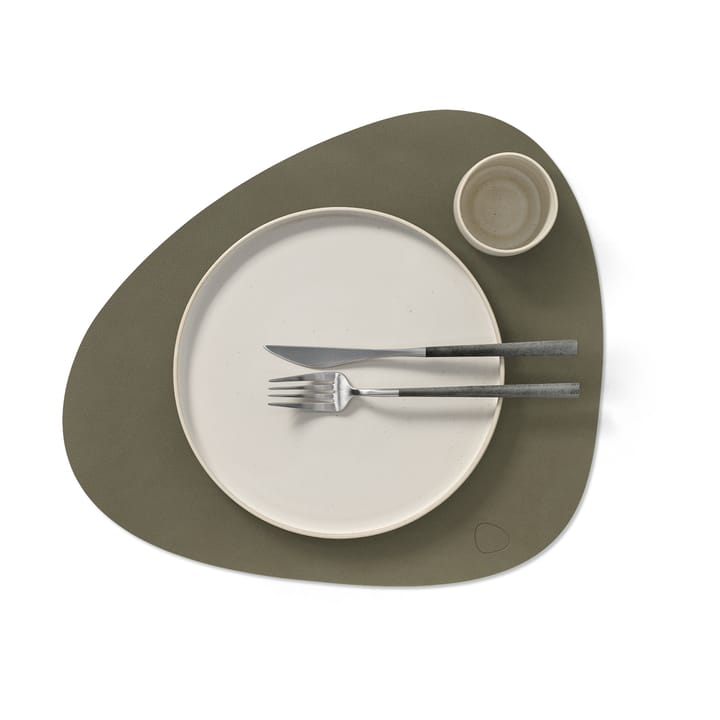 Nupo placemat keerbaar curve L 1 St. - Army green-nature - LIND DNA