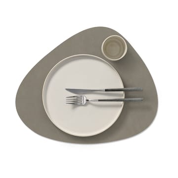 Nupo placemat keerbaar curve L 1 St. - Linen-Flint grey - LIND DNA