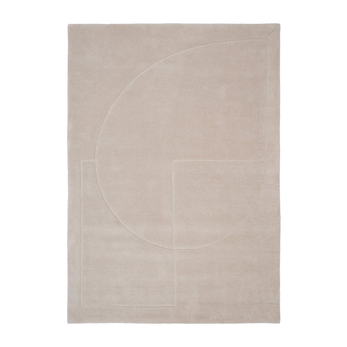 Linie Design Lineal Poem wollen vloerkleed Beige, 140x200 cm