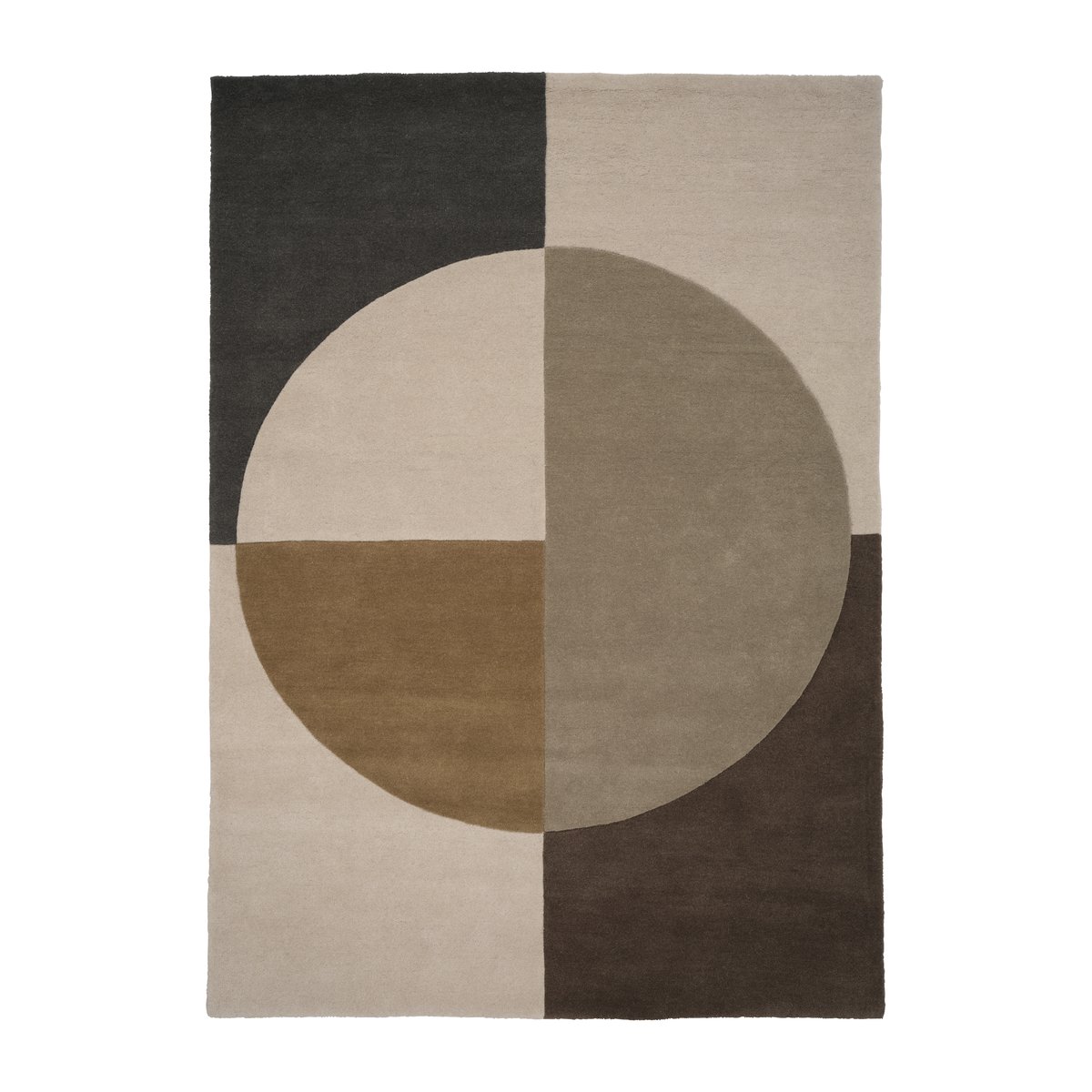 Linie Design Radiality wollen vloerkleed Olive, 170x240 cm