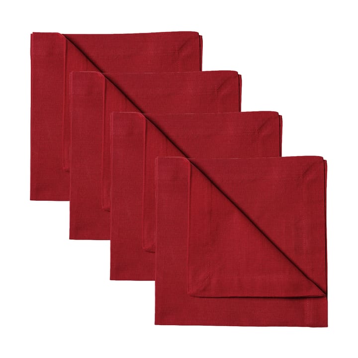 Robert servet 4-pack - Rood - Linum