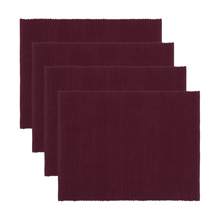 Uni placemat 35x46 cm 4-pack - Bourgondisch rood - Linum